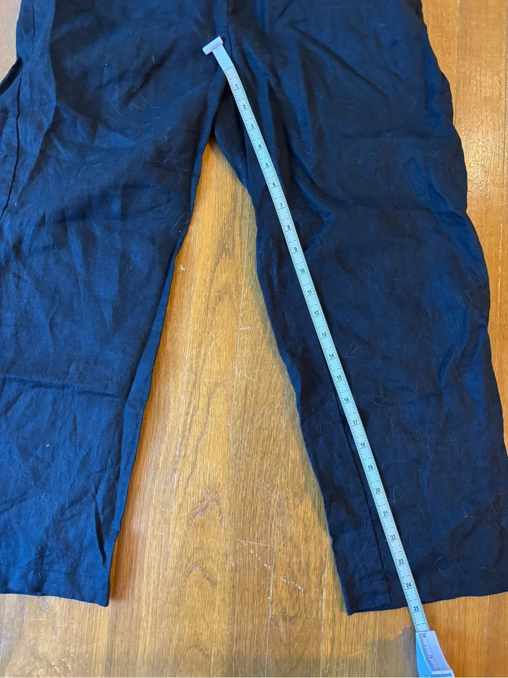 Quince Black Linen Casual Elastic-Waist Pants